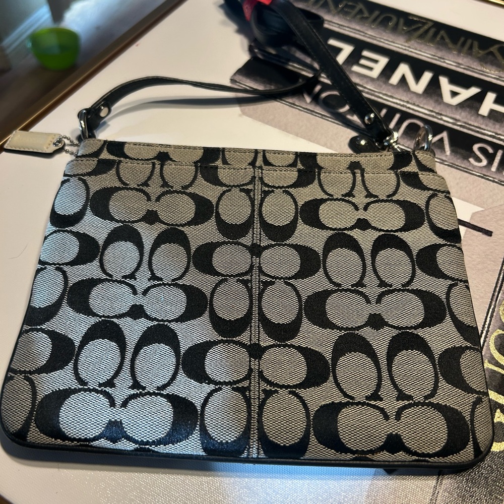 Coach Monogram Black and Gray Crossbody